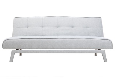 Canap&eacute; convertible design 3 places tissu gris clair BUCK