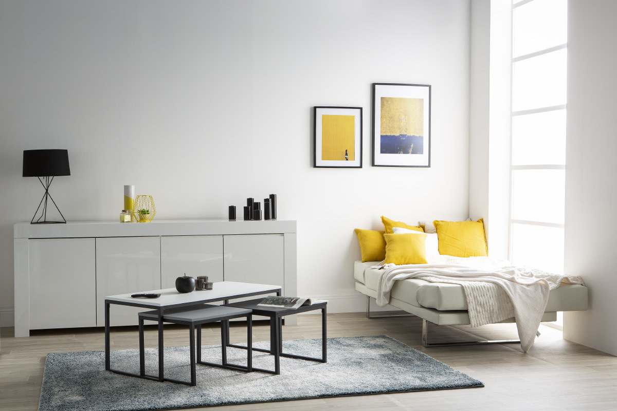 Canap� convertible design blanc ATLANTA