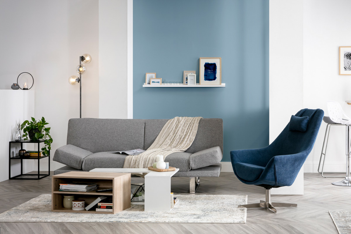 Canap convertible design gris ATLANTA