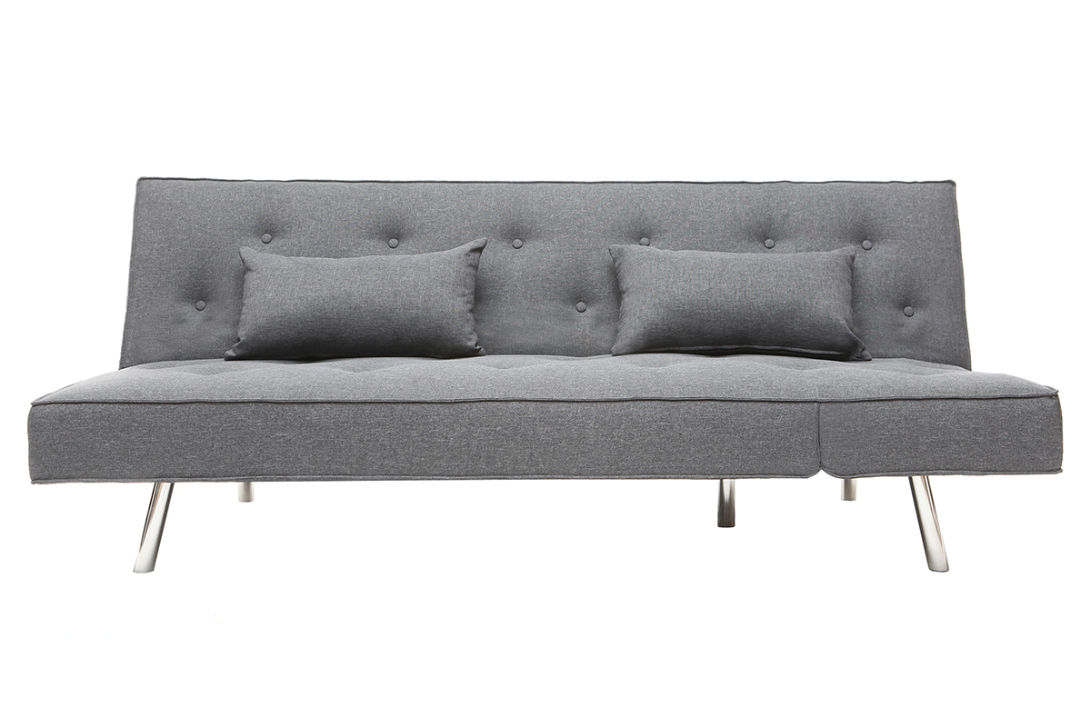 Canap� convertible en tissu gris fonc� LEONARD