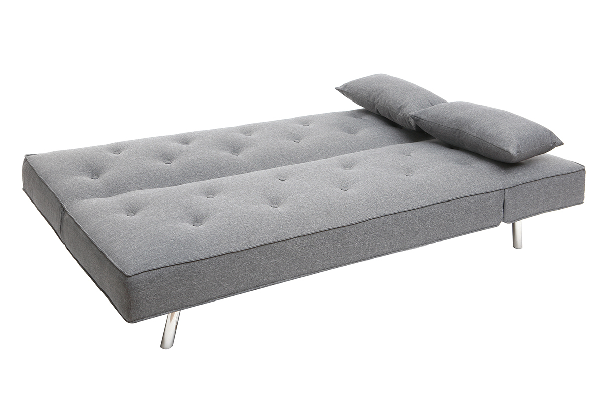 Canap� convertible en tissu gris fonc� LEONARD