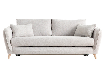 Canapé convertible scandinave 3 places gris chiné avec matelas 10 cm CREEP - Canapé convertible scandinave 3 places gris chiné avec matelas 10 cm CREEP
