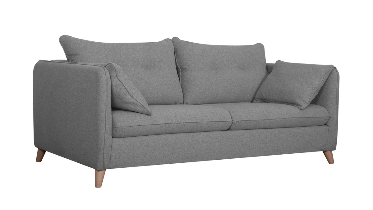 Canap convertible scandinave 3 places gris clair GUILTY