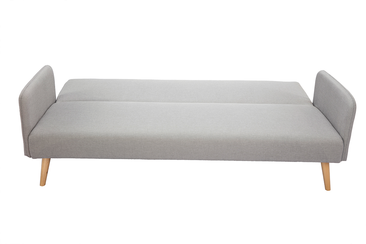Canap convertible scandinave 3 places gris clair LULA