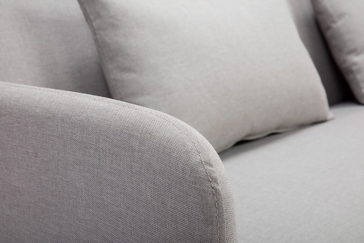 Canap convertible scandinave 3 places gris clair LULA