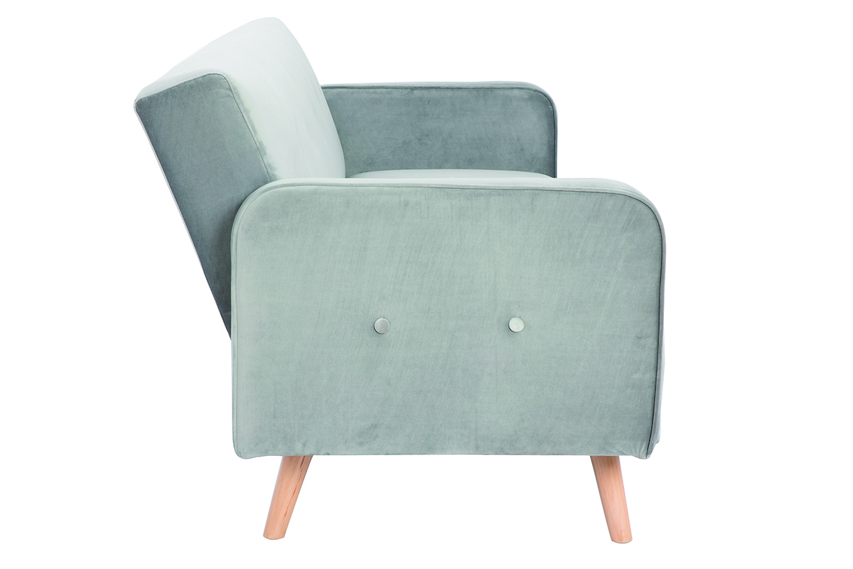 Canap� convertible scandinave 3 places gris velours ULLA
