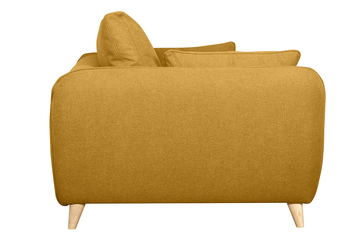 Canap convertible scandinave 3 places jaune cumin avec matelas 10 cm CREEP
