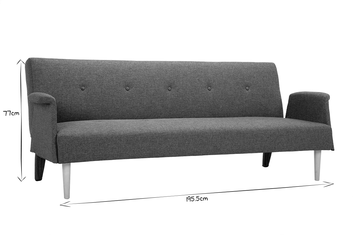Canap convertible scandinave gris clair OSCAR