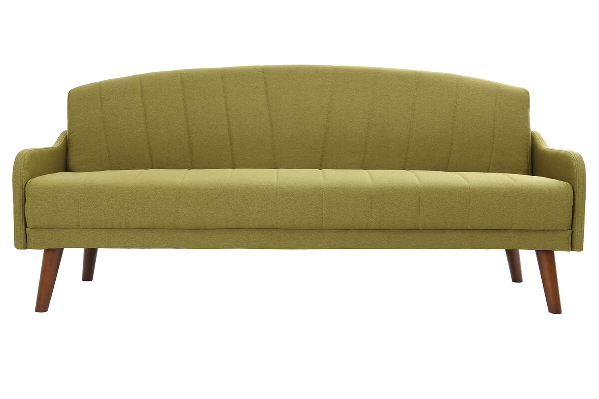 Canap convertible vintage 3 places vert ARYA