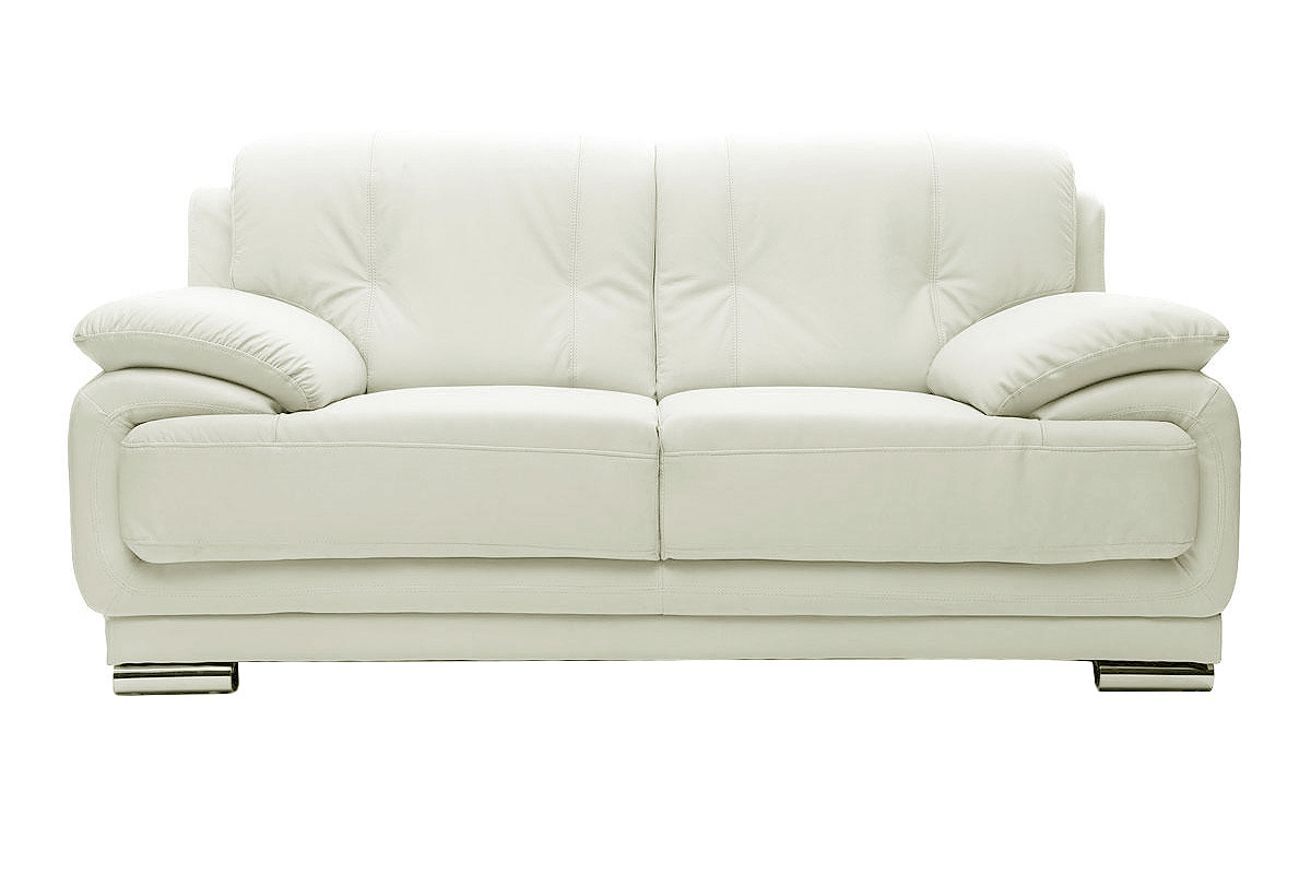 Canap cuir design blanc 2 places TAMARA - cuir de vache