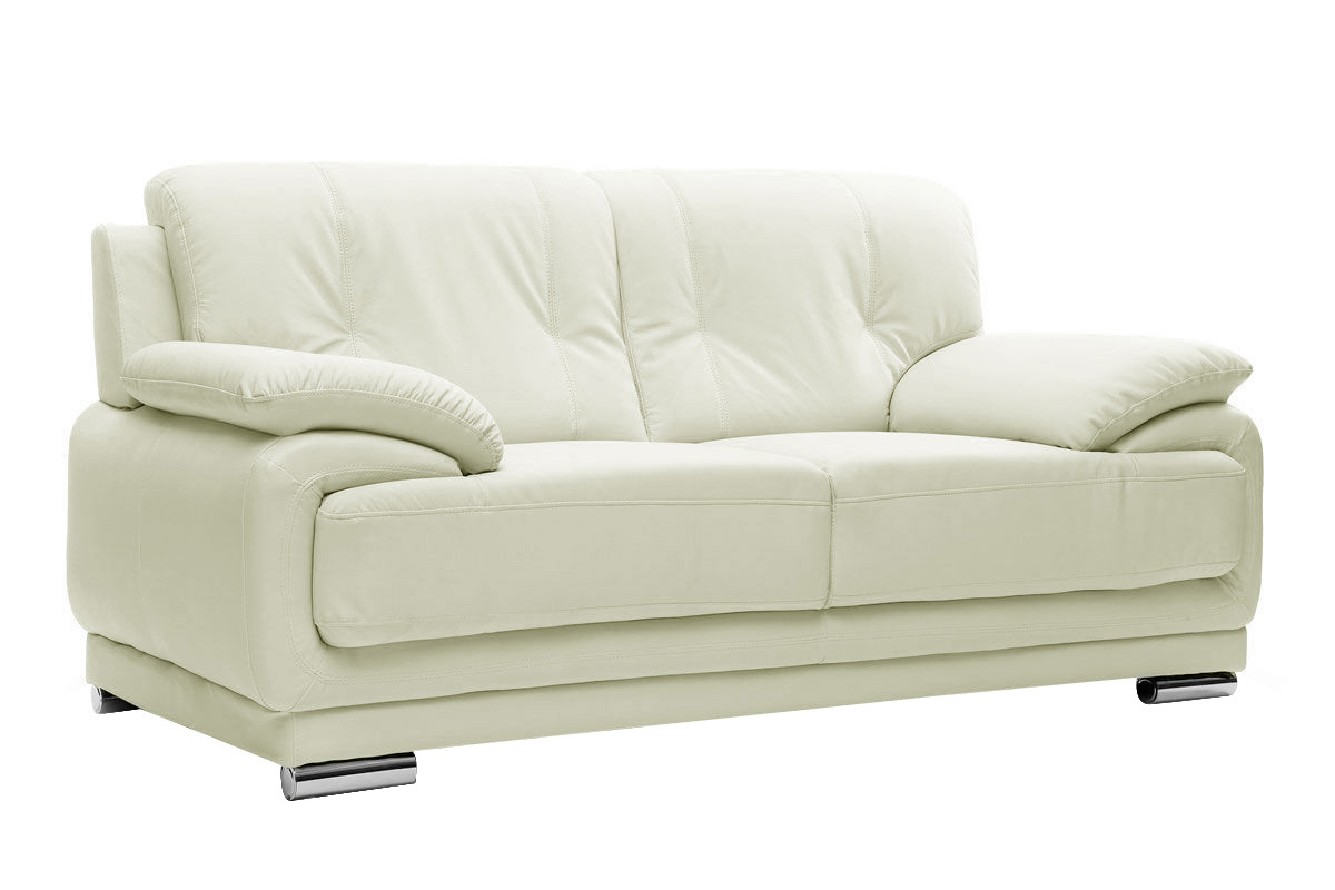 Canap cuir design blanc 2 places TAMARA - cuir de vache