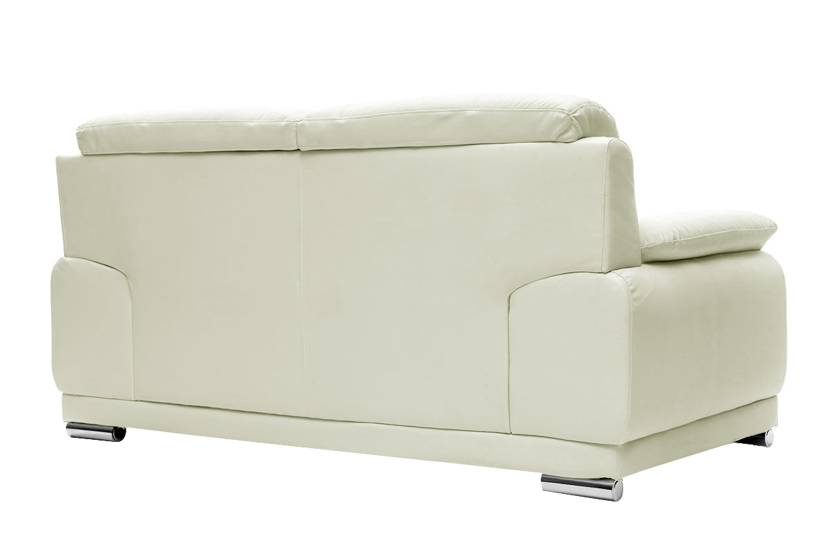 Canap cuir design blanc 2 places TAMARA - cuir de vache