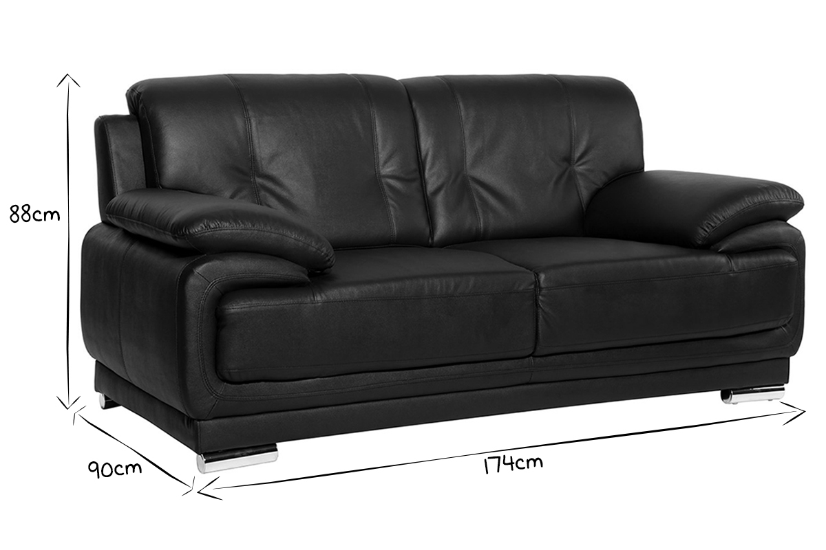 Canap cuir design blanc 2 places TAMARA - cuir de vache