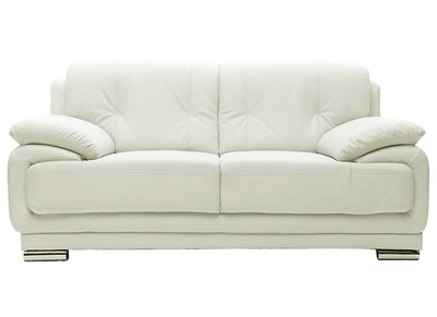 Canap&eacute; cuir design blanc 2 places TAMARA - cuir de vache