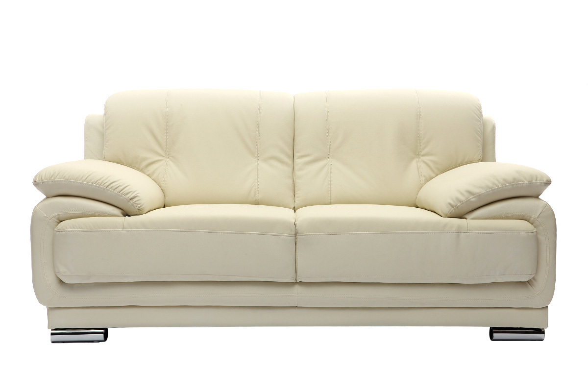 Canap� cuir design cr�me 2 places TAMARA - cuir de vache