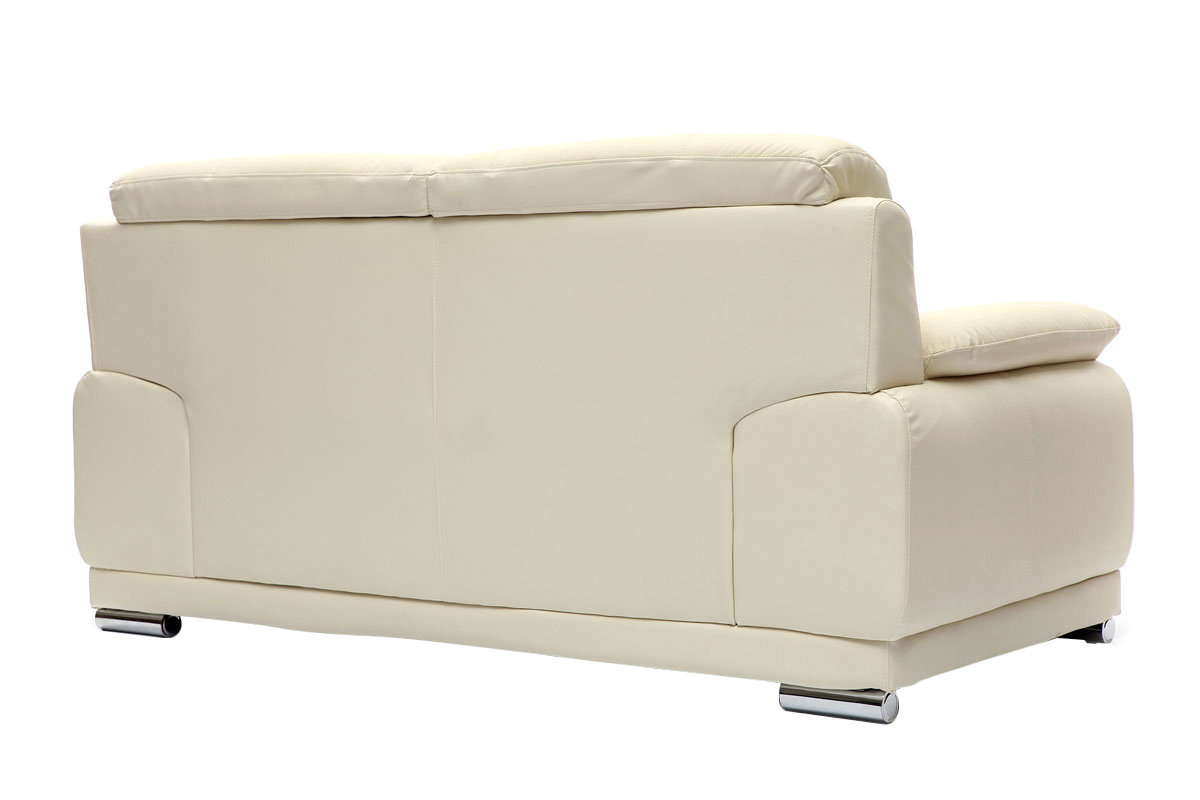 Canap� cuir design cr�me 2 places TAMARA - cuir de vache