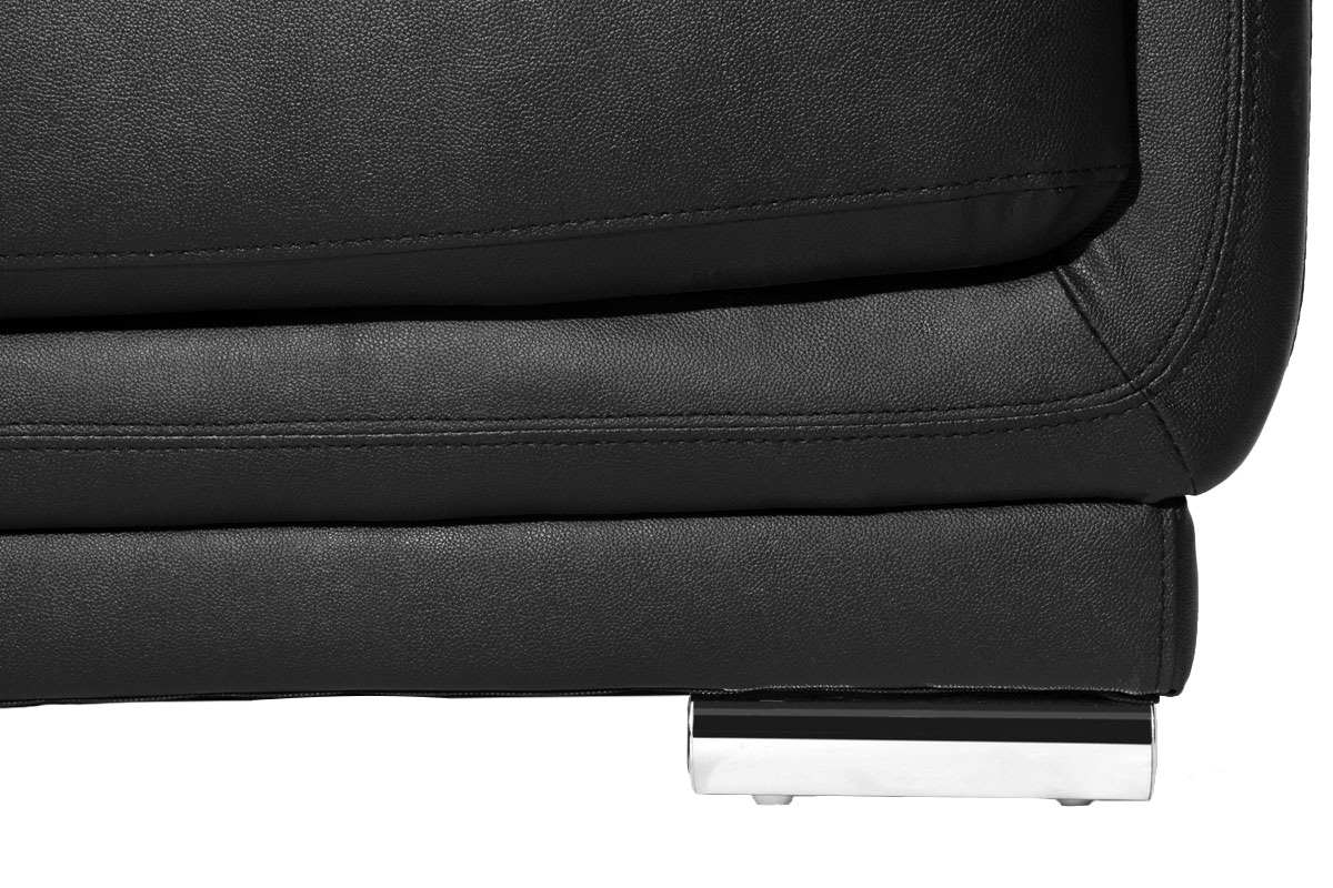 Canap cuir design noir 2 places TAMARA - cuir de vache