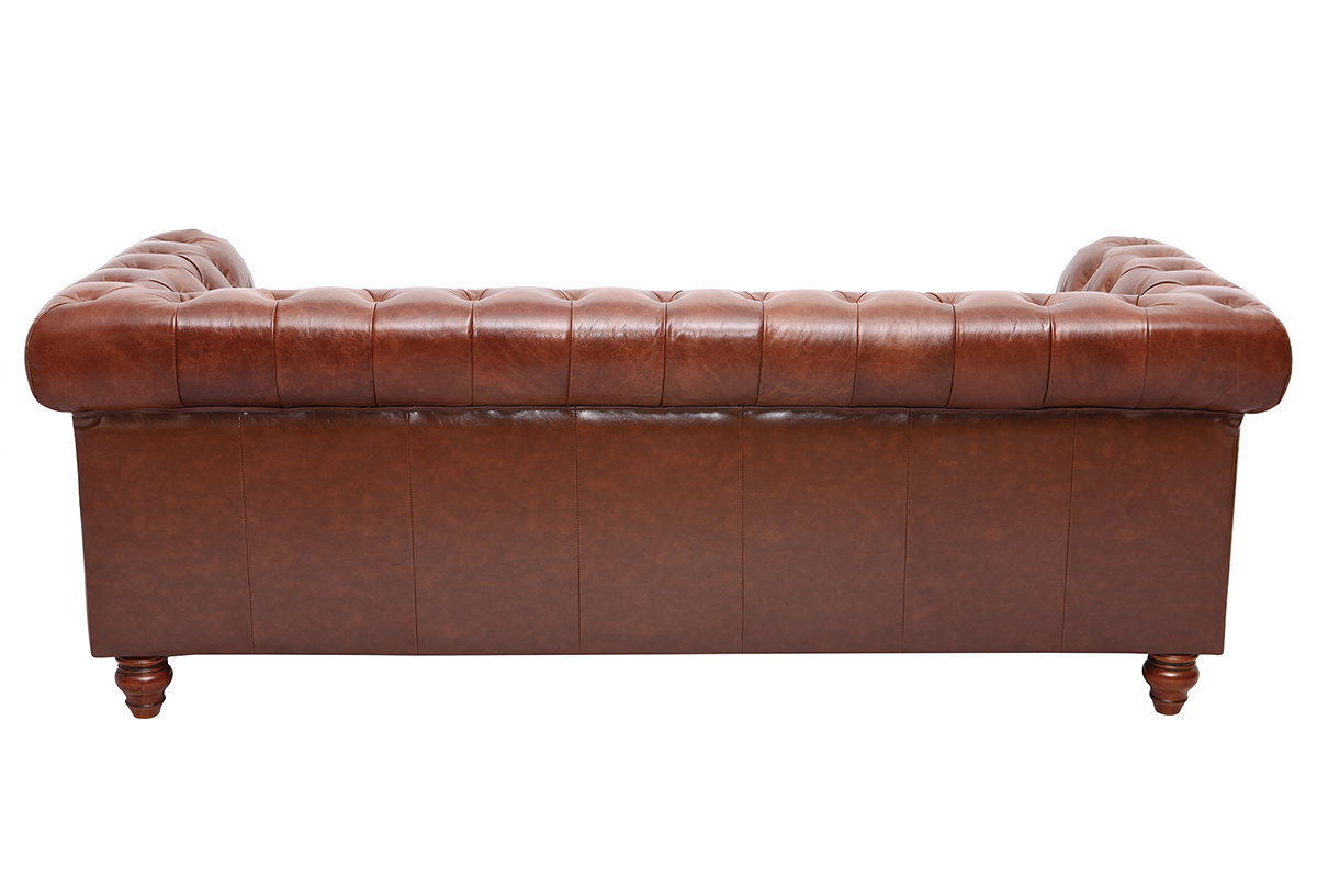 Canap� cuir vintage 3 places CHESTERFIELD - cuir de buffle