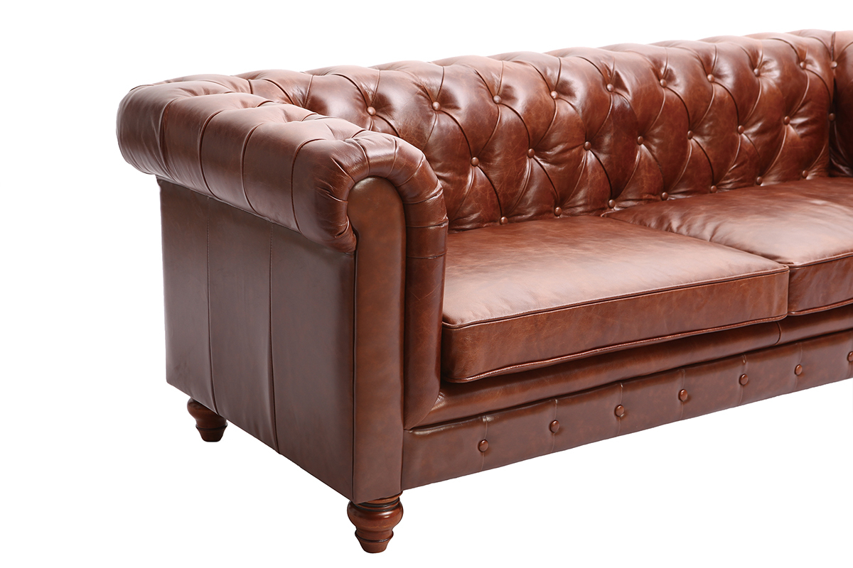 Canap� cuir vintage 3 places CHESTERFIELD - cuir de buffle