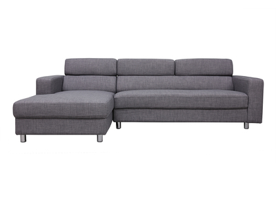 Canap&eacute; d'angle design gris (angle gauche) PORTLAND