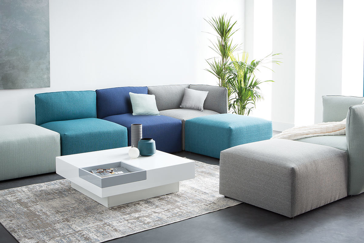 Canap� d'angle design modulable multicolore 4 places MODULO
