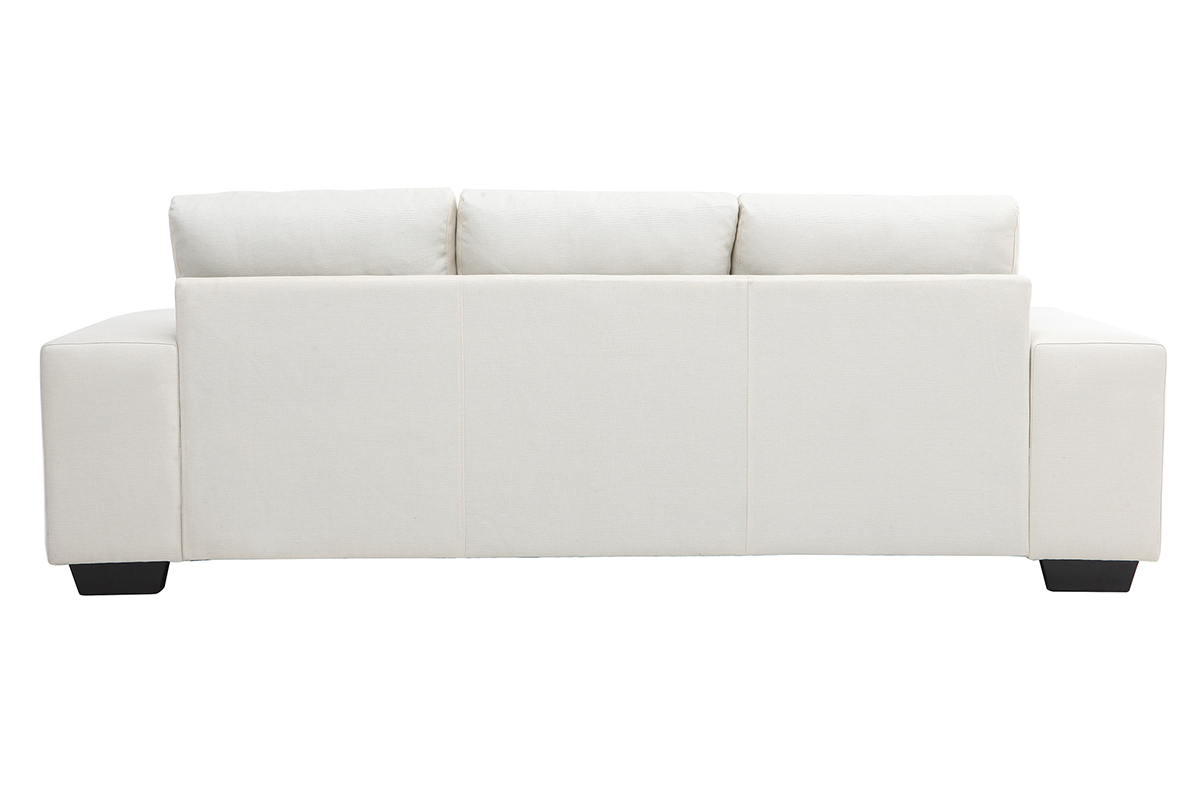 Canap� d'angle design tissu blanc cass� 3 places DEAUVILLE