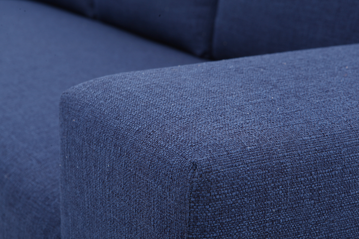Canap� d'angle design tissu bleu fonc� 3 places DEAUVILLE