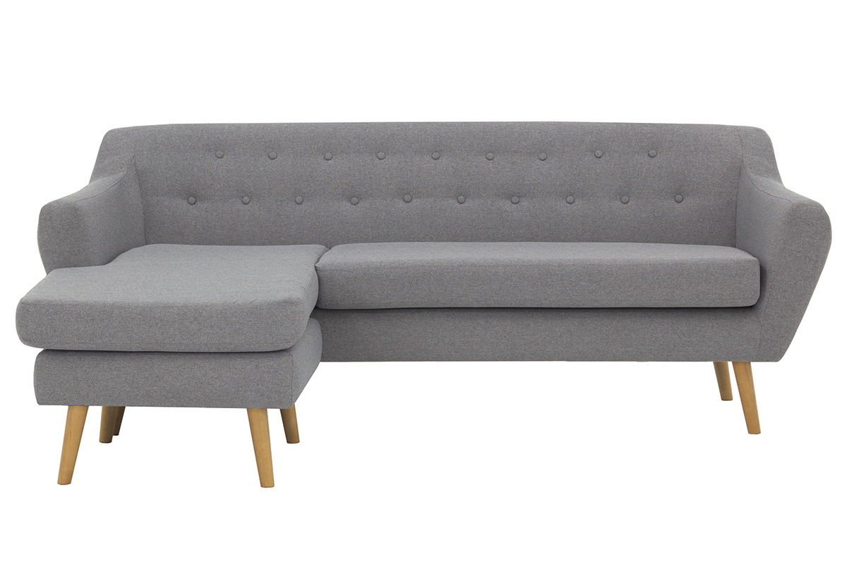 Canap d'angle droit design 3 places gris clair LOFA