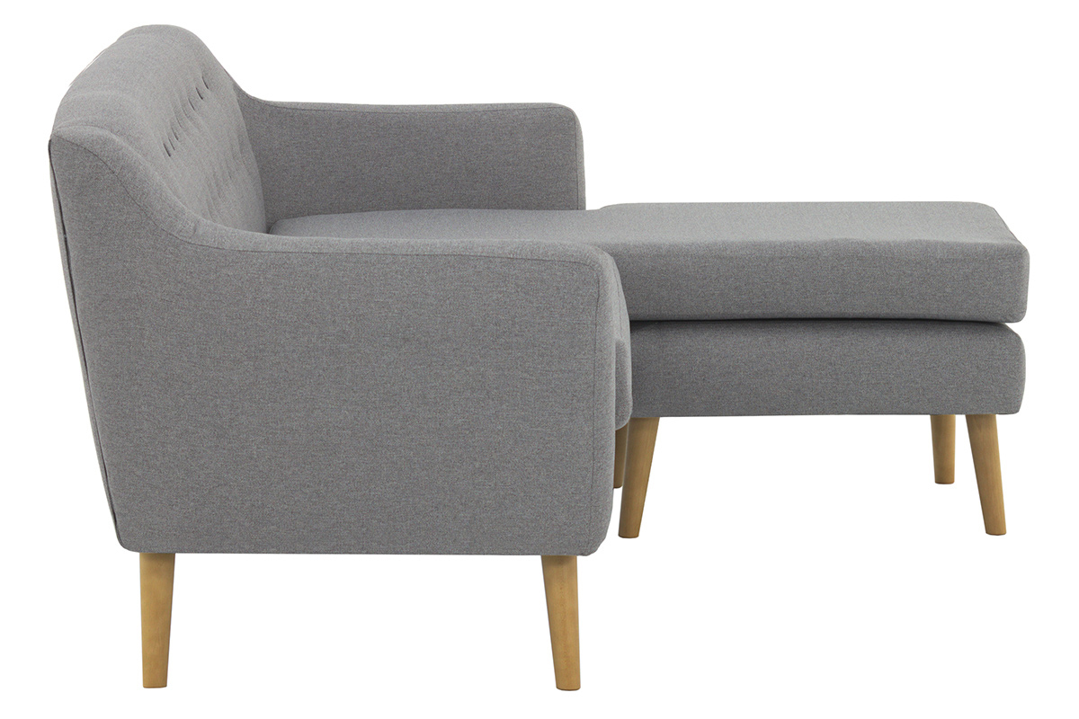Canap d'angle droit design 3 places gris clair LOFA