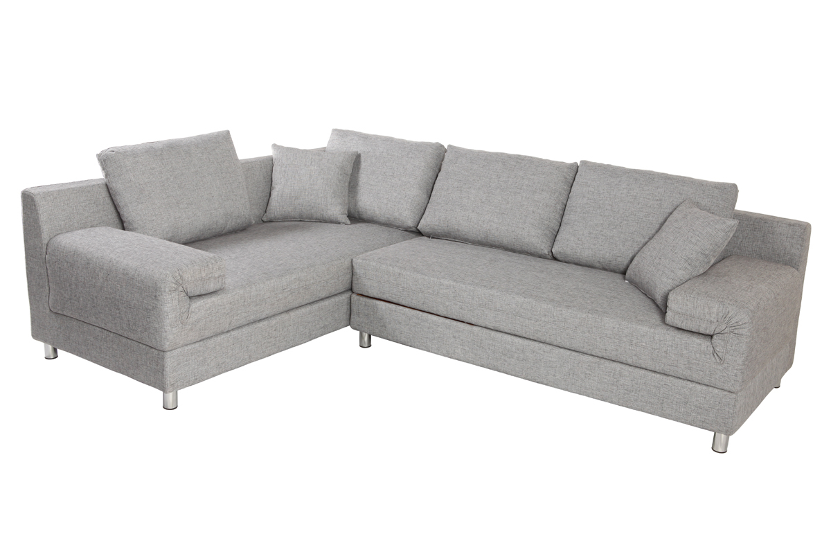 Canap� d'angle gauche convertible gris CHICAGO