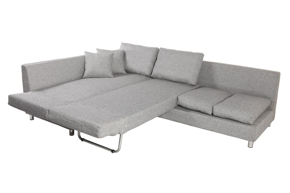 Canap� d'angle gauche convertible gris CHICAGO