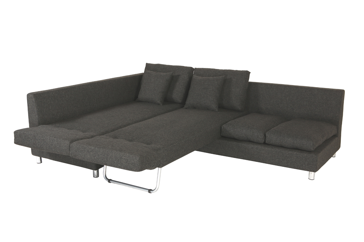 Canap� d'angle gauche convertible noir CHICAGO