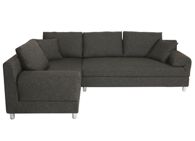 Canap&eacute; d'angle gauche convertible noir CHICAGO