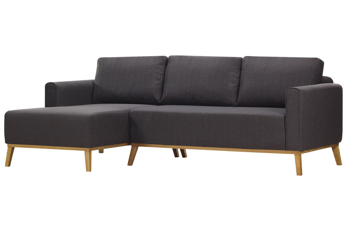 Canap� d'angle gauche scandinave gris anthracite HALDEN