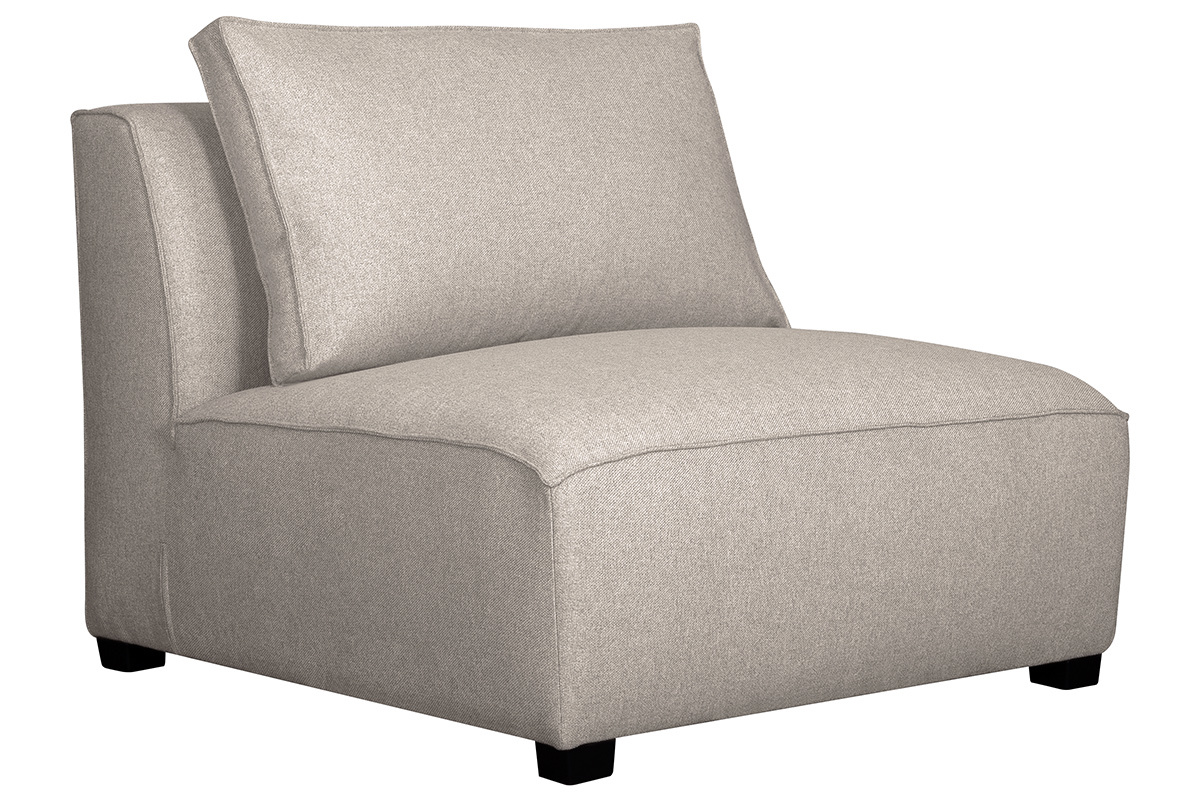 Canap d'angle modulable 4 lments en tissu beige naturel PLURIEL