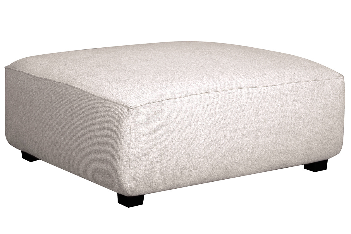Canap d'angle modulable 4 lments en tissu beige naturel PLURIEL