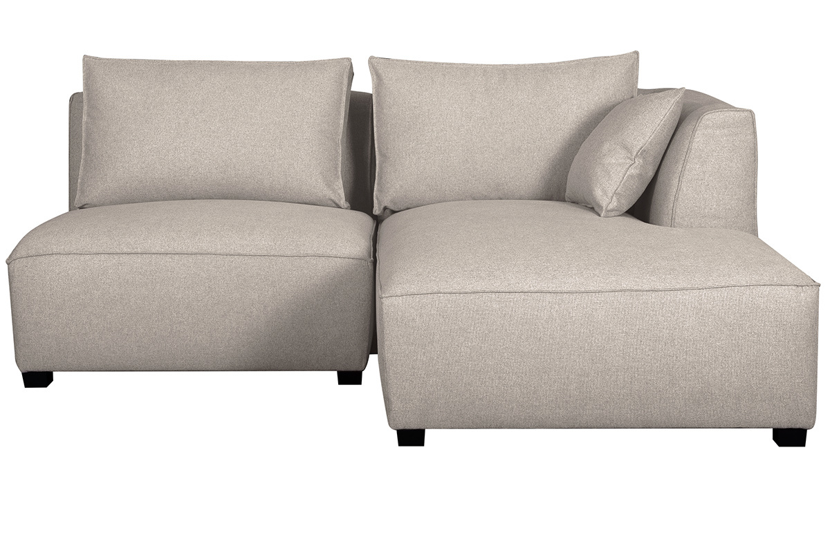 Canap d'angle modulable beige 2 lments en tissu beige naturel PLURIEL