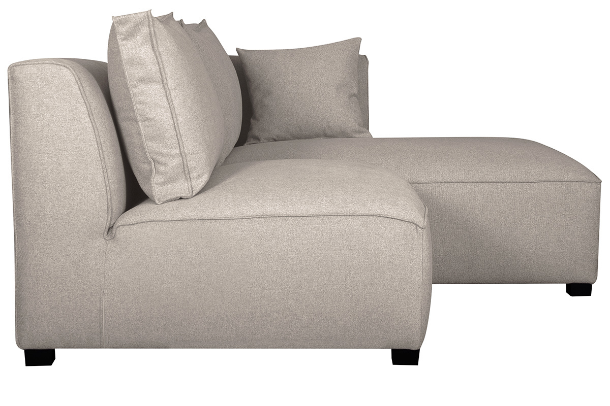 Canap d'angle modulable beige 2 lments en tissu beige naturel PLURIEL