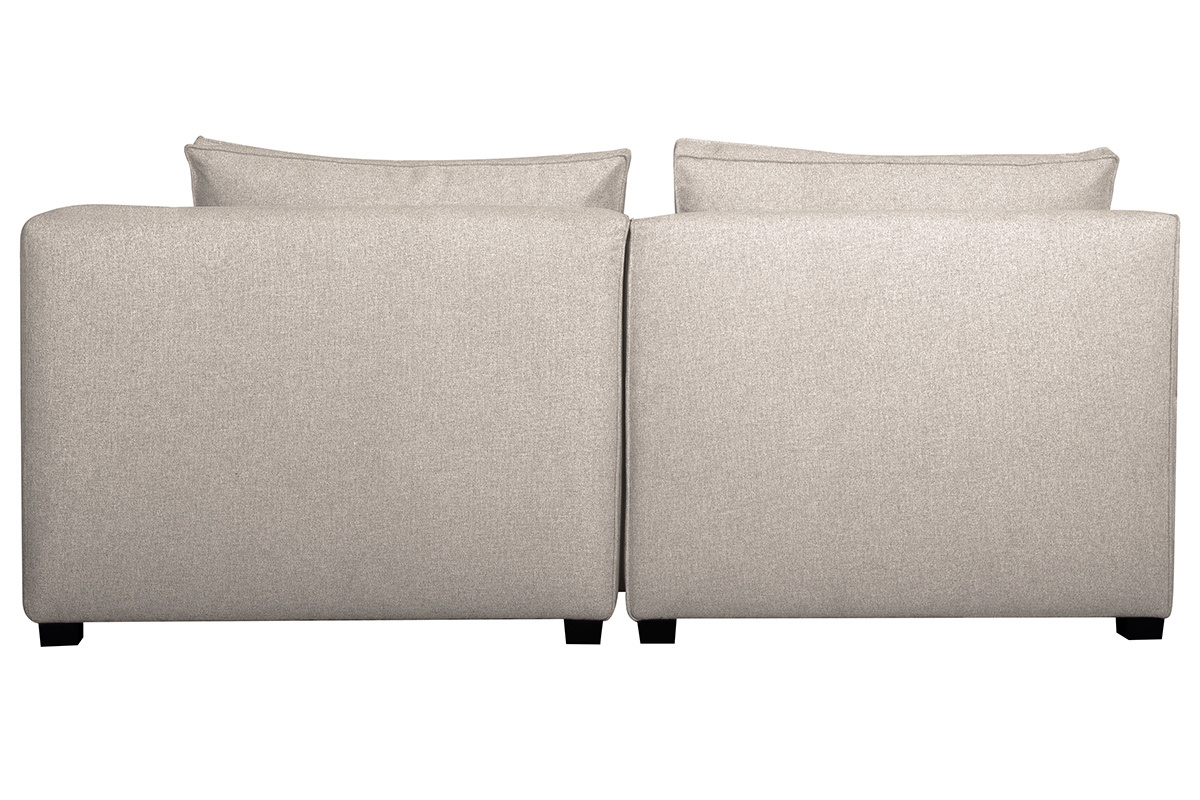 Canap d'angle modulable beige 2 lments en tissu beige naturel PLURIEL