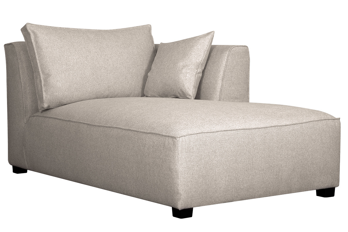 Canap d'angle modulable beige 2 lments en tissu beige naturel PLURIEL