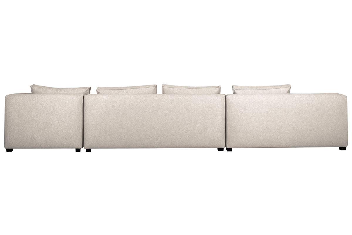Canap d'angle modulable grand format 4 lments beige naturel PLURIEL