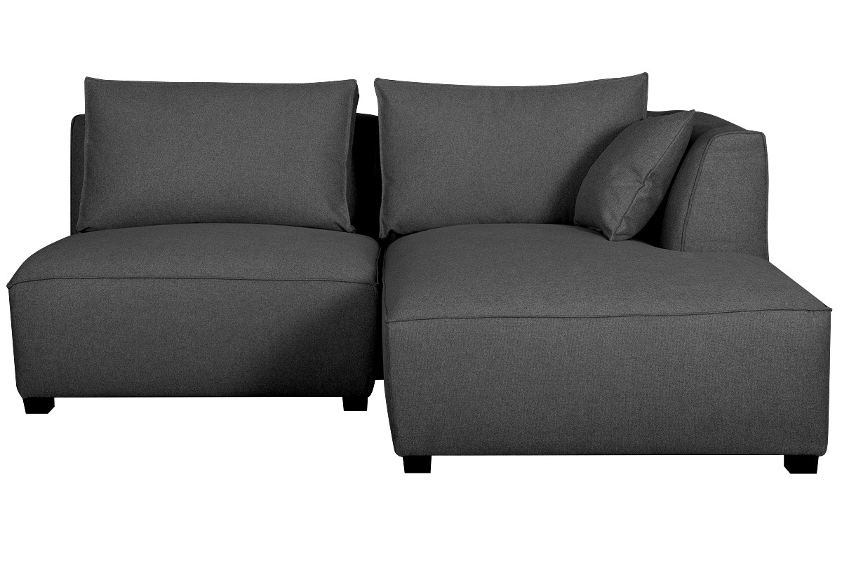 Canap d'angle modulable gris anthracite 2 lments en tissu gris anthracite PLURIEL