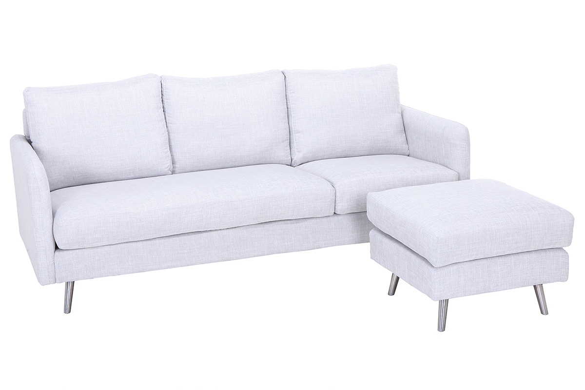 Canap� d'angle r�versible design 3 places gris bleut� BART