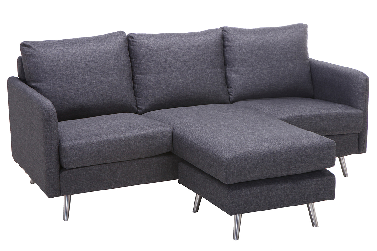 Canap� d'angle r�versible design 3 places gris fonc� BART