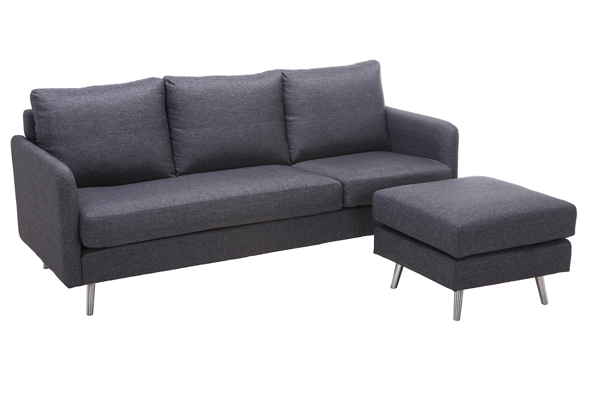Canap� d'angle r�versible design 3 places gris fonc� BART