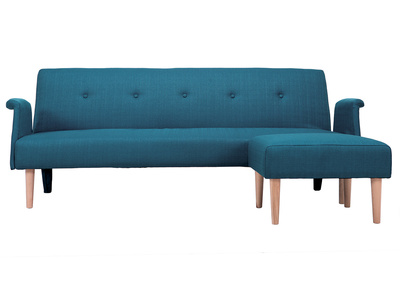Canap&eacute; d'angle r&eacute;versible design bleu OSCAR