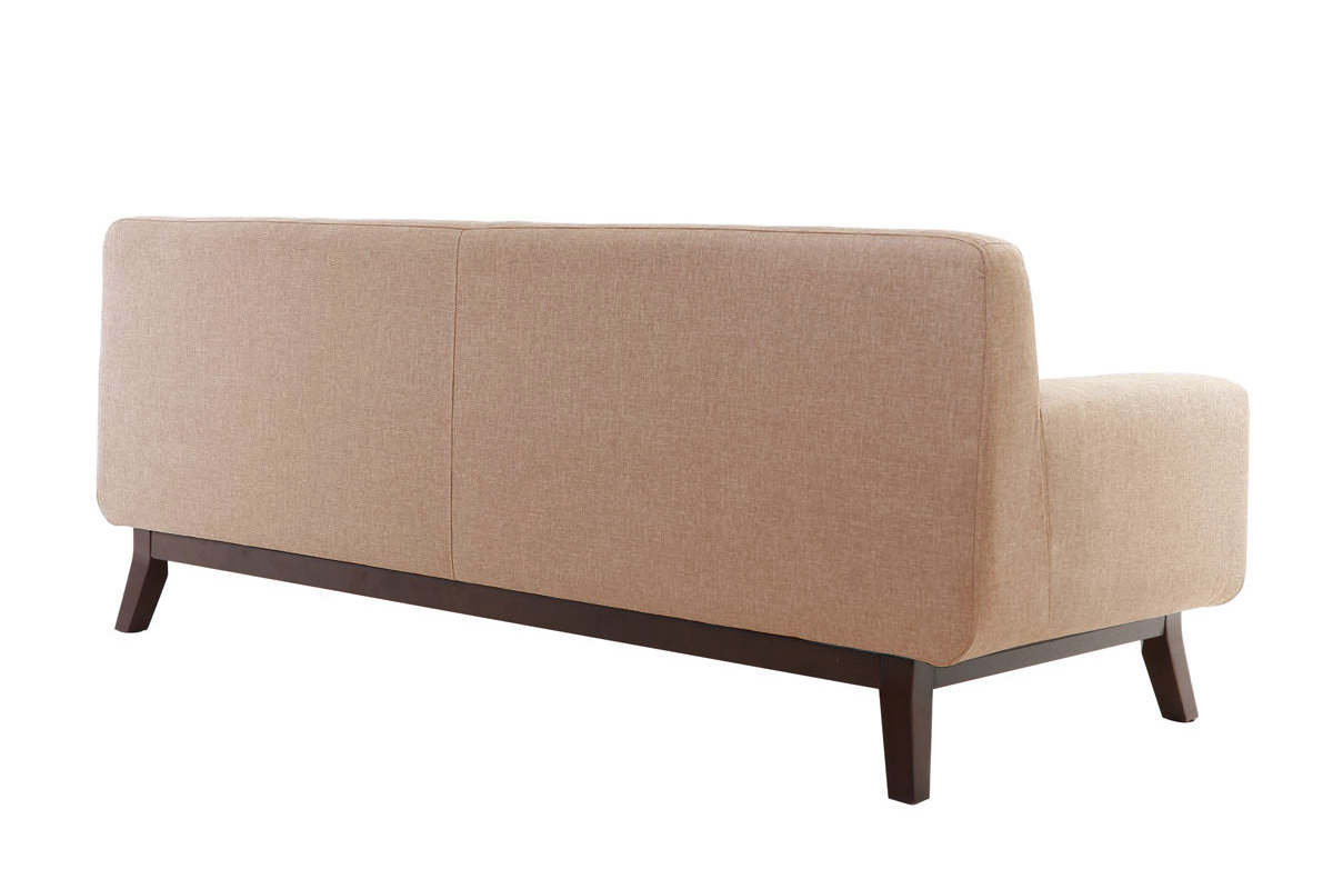 Canap� design 2-3 places beige et bois fonc� VILA