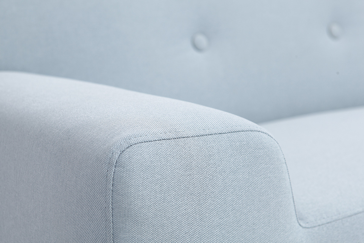 Canap� design 2-3 places bleu et bois clair VILA