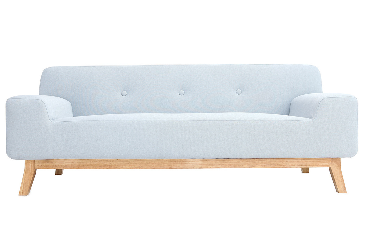 Canap� design 2-3 places bleu et bois clair VILA