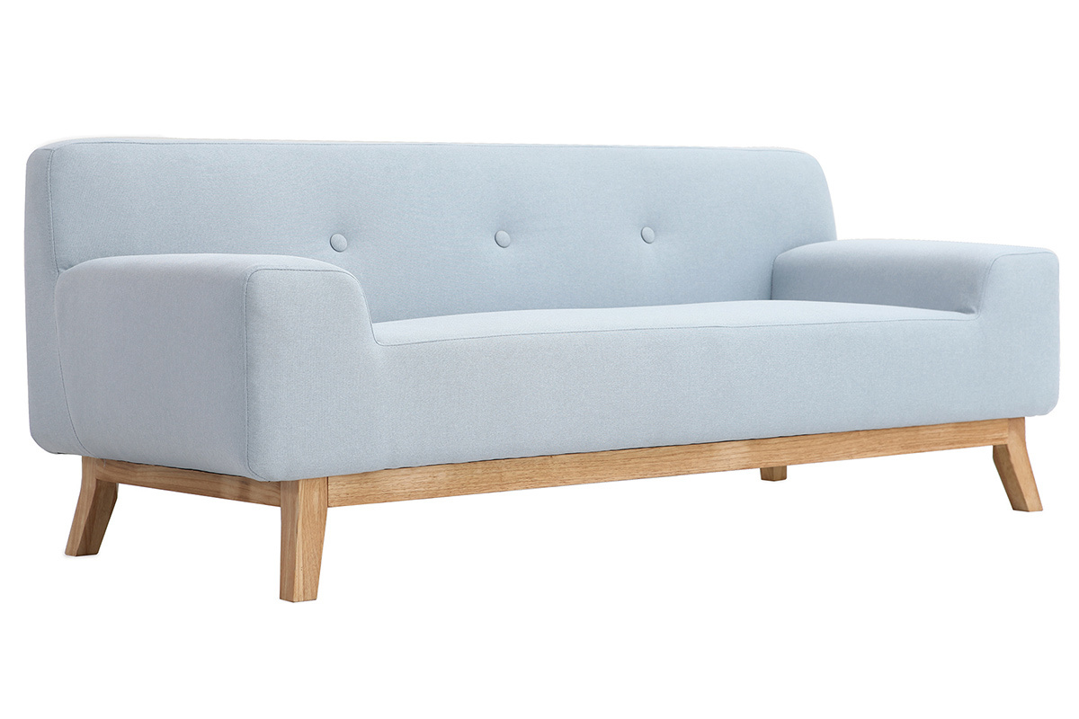 Canap� design 2-3 places bleu et bois clair VILA